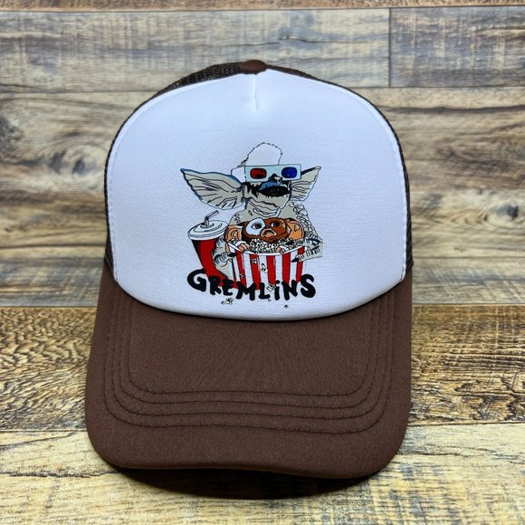 Gremlins Mens Trucker Hat Purple Snapback 80s Comedy Horror Rare Logo Ball Cap - Picture 2 of 8